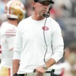Kyle Shanahan NFL Preseason 2025 49ers White Sweatshirt