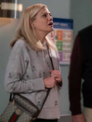 Leanne 2025 Kristen Johnston Grey Skull Hoodie