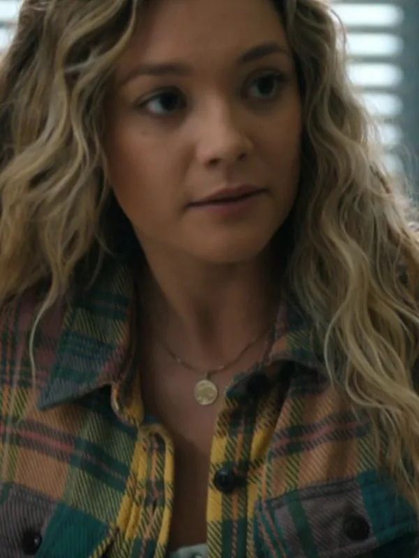 Lola Gunderson Sullivans Crossing S02 Amalia Williamson Yellow & Pink Plaid Shirt
