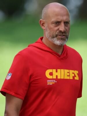 Matt Nagy KC Chiefs Half Sleeves Hoodie in Red