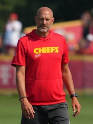 Matt Nagy KC Chiefs Half Sleeves Hoodie in Red