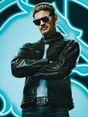 Mortal Kombat 2 Johnny Cage Leather Jacket in Black