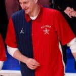 NBA All Star Game Red and Blue Warm Up Shirt Jersey