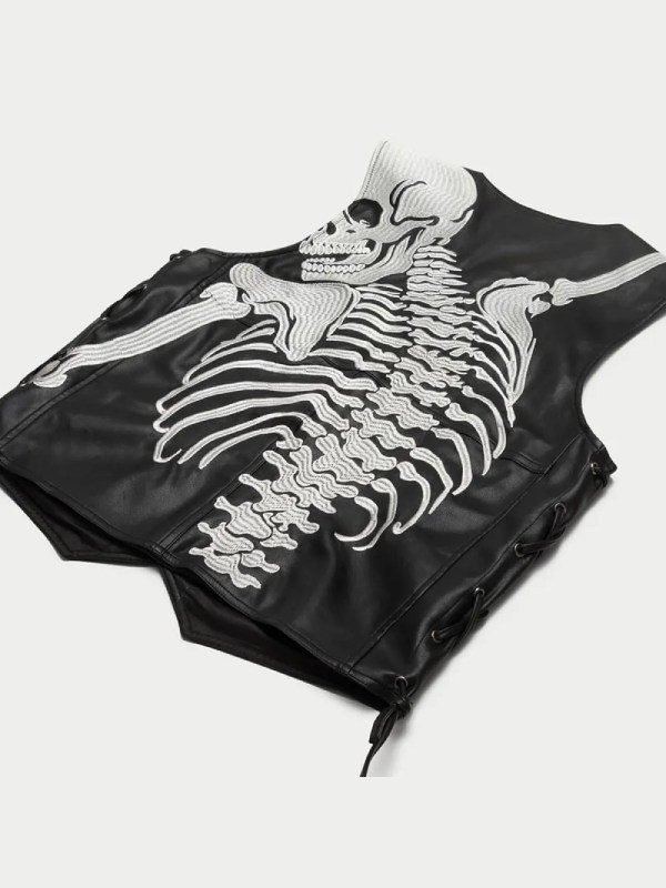 NYC Godspeed ROD Skeleton Leather Vest - Black