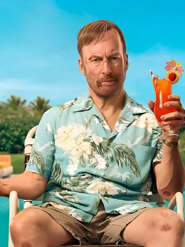Nobody 2 Bob Odenkirk Hawaiian Floral Shirt in Blue