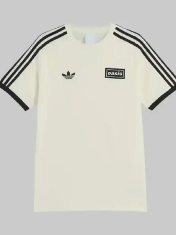 Oasis Tour 3 Stripes White T-Shirt Cream