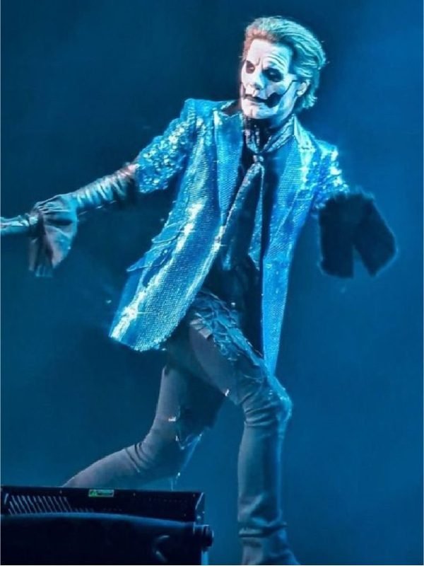 Papa Emeritus Ghost Sequin Blazer Blue