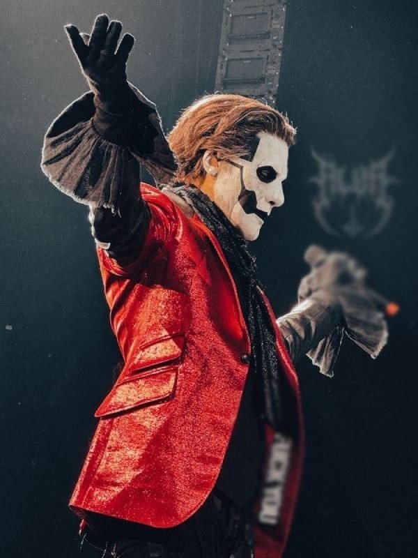 Papa Emeritus Ghost Sequin Red Blazer