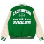 Philadelphia Eagles Zach Bryan Green & White Varsity Jacket