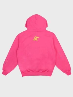 Sp5der Pink Hoodie in Fleece