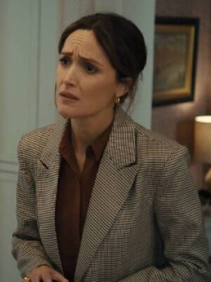 Platonic S2 Rose Byrne Houndstooth Blazer