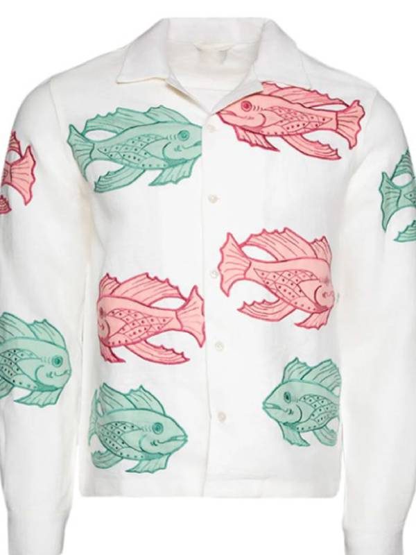 Platonic Seth Rogen Fish Printed Shirt
