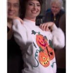 SNL 2025 Sarah Sherman Pumpkins Sweater in White