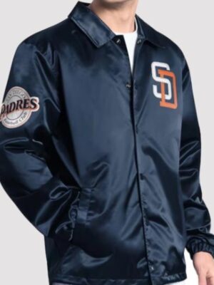 San Diego Padres Cooperstown Coaches Jacket in Navy