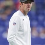 Shane Steichen NFL Preseason 2025 Indianapolis Colts White Half-zip Sweatshirt