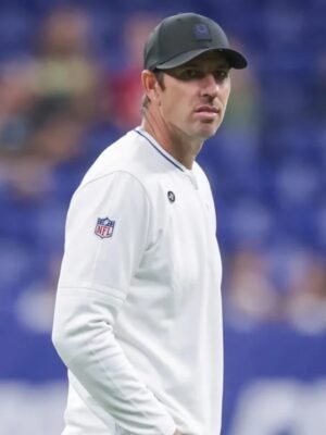 Shane Steichen NFL Preseason 2025 Indianapolis Colts White Half-zip Sweatshirt