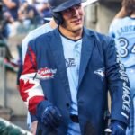Shop Toronto Blue Jays Home Run Blazer Jacket in Blue Cotton