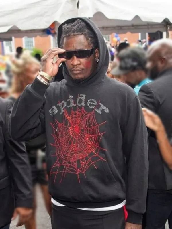 Spider OG Rhinestone Black Pullover Hoodie