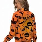 Spooky Halloween Eve Pumpkin Orange Bomber Jacket
