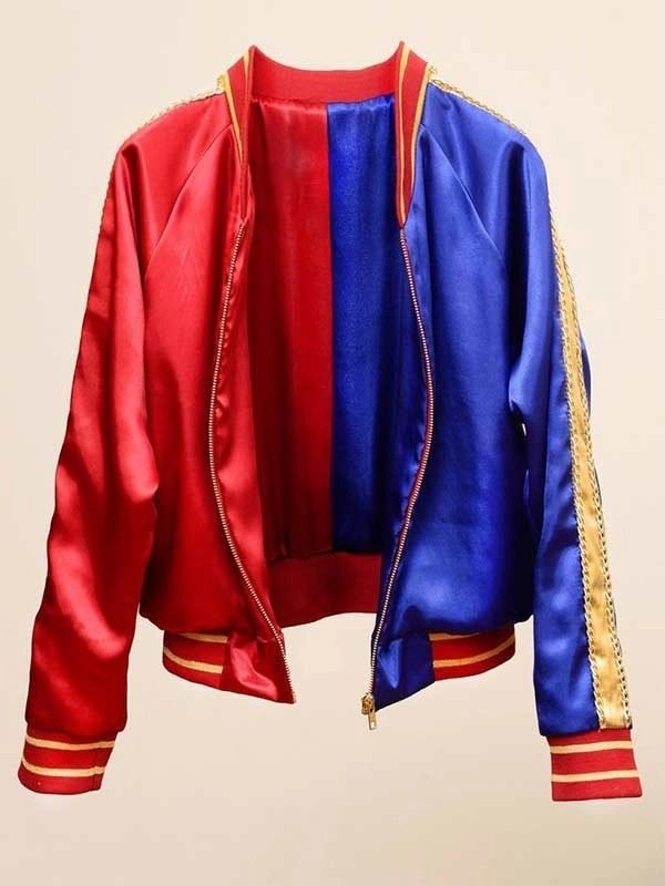 Suicide Squad Property Of Joker Harley Quinn Red and Blue Jacket
