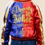 Suicide Squad Property Of Joker Harley Quinn Red and Bue Bomber Jacket