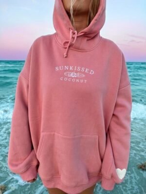 Sunkissed Coconut Pullover Hoodie in Pink