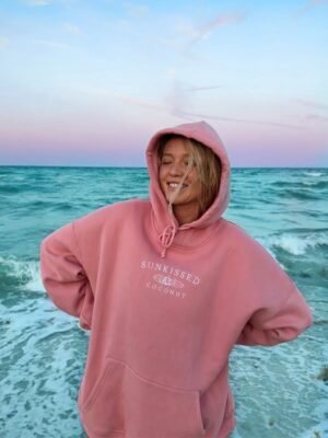 Sunkissed Coconut Pullover Hoodie in Pink