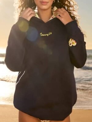 Sunny Dé Summer Harvest Hoodie in Navy Blue