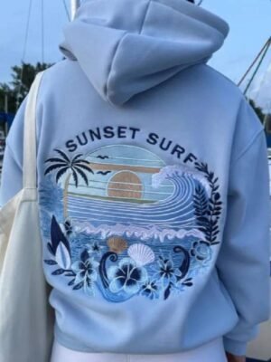 Hibiscus Hoodie in Blue