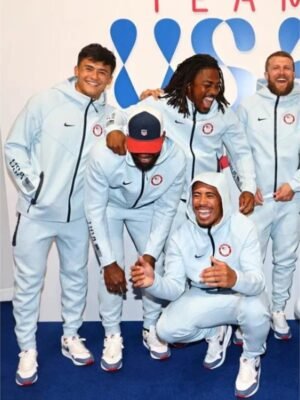 Team USA Tech Fleece Windrunner Zipper Hoodie in Blue