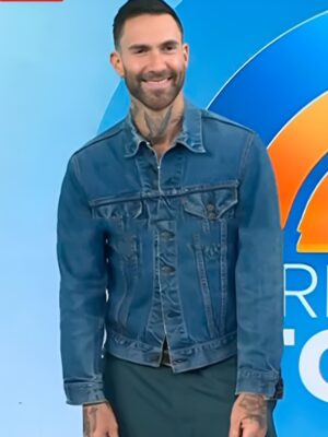 The Today Show 2025 Adam Levine Denim Printed Jacket