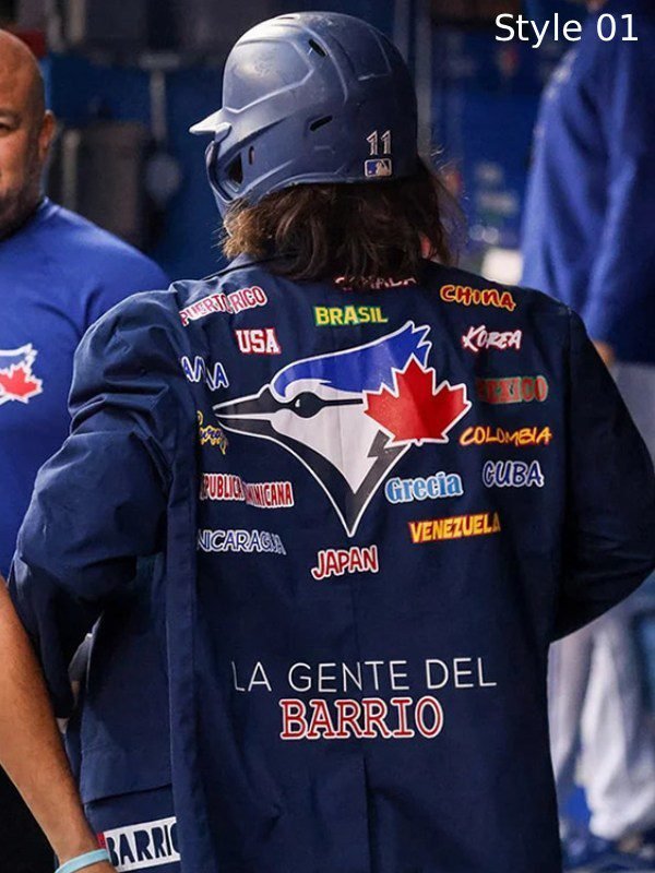 Toronto Blue Jays Home Run Blazer Jacket in Blue Cotton