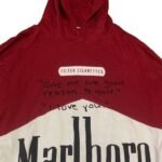 Unisex Red and White Vintage Marlboro Hoodie