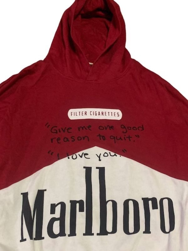 Unisex Red and White Vintage Marlboro Hoodie