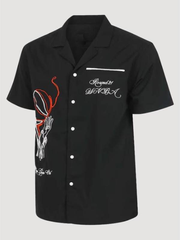 WNBA Round21 Lucky Strike Bowling Shirt Black