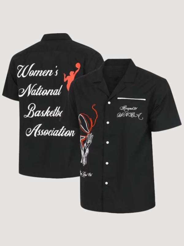 WNBA Round21 Lucky Strike Bowling Shirt in Black