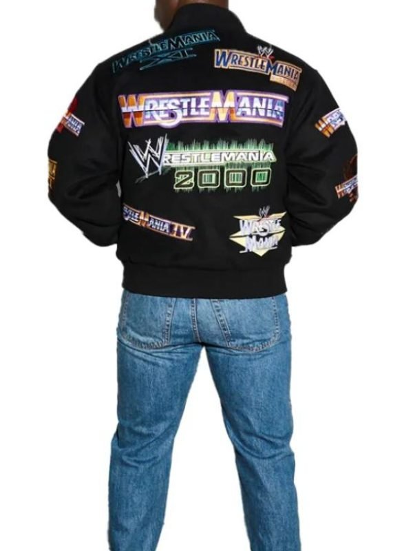 WWE WrestleMania 1-21 Varsity Black Jacket