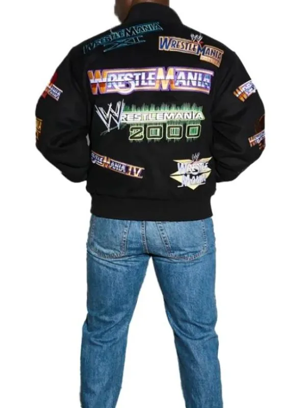 WWE WrestleMania 1-21 Varsity Black Jacket