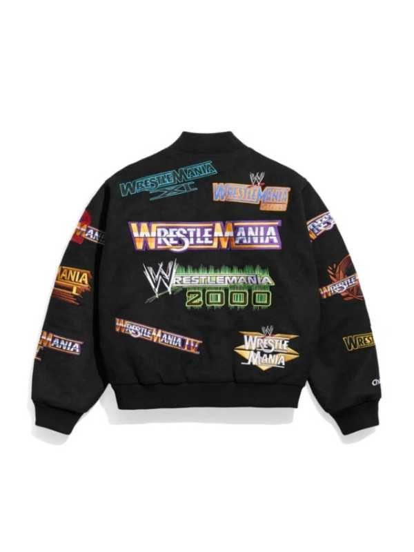 WWE WrestleMania 1-21 Varsity Jacket Black