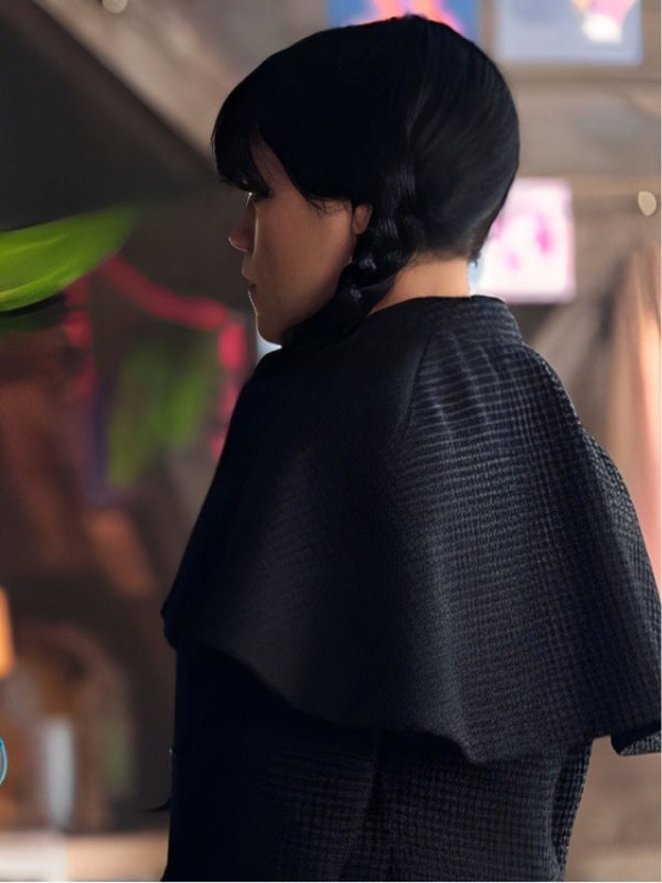 Wednesday Addams TV-Series Wednesday S02 Jenna Ortega Black Plaid Coat