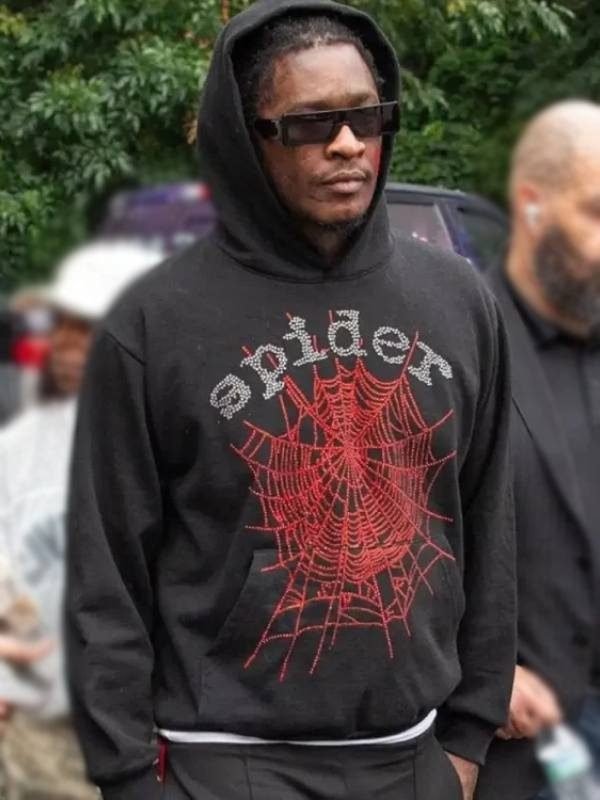 Young Thug Back-to-School Event Spider Hoodie in Black