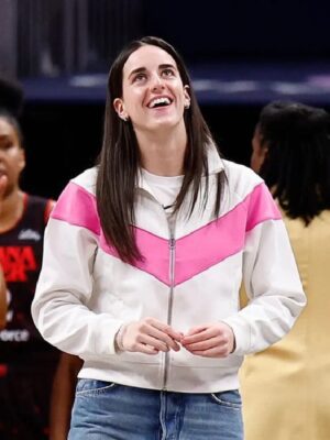 2025 Caitlin Clark White_Pink Track Jacket