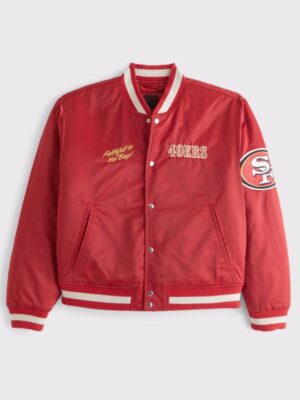 Abercrombie 49ers Red Bomber Jacket