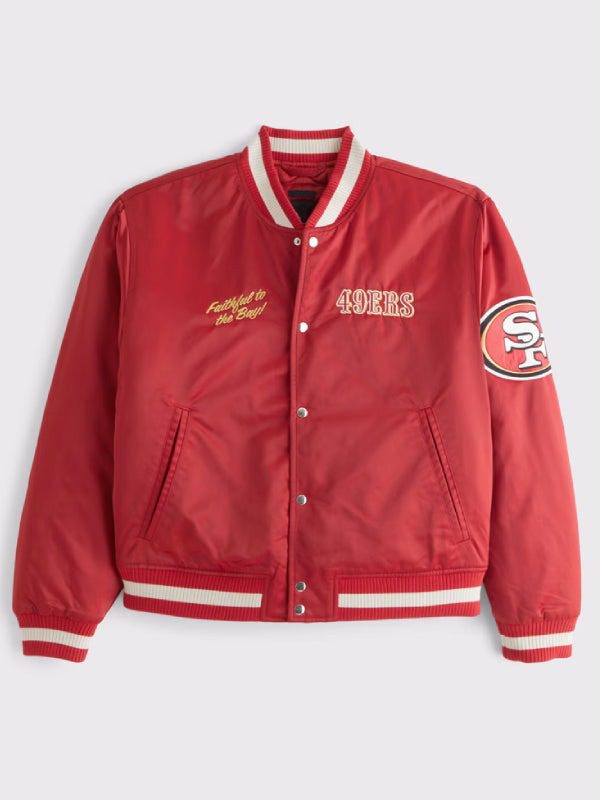 Abercrombie 49ers Red Bomber Jacket