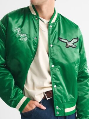 Abercrombie Eagles Varsity Satin Jacket