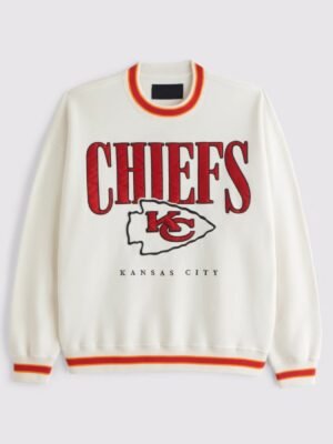 Abercrombie KC Chiefs White Crew Sweatshirt