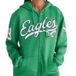 Aeropostale Eagles Script Zipper Green Hoodie