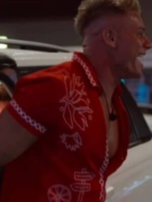 Aussie Shore Callum Hole Red Embroidered Shirt