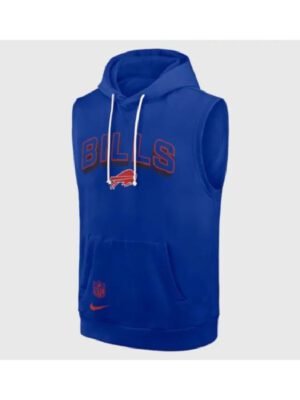Buffalo Bills Sideline Sleeveless Blue Hoodie