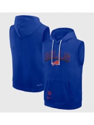 Buffalo Bills Sideline Sleeveless Blue Hoodie